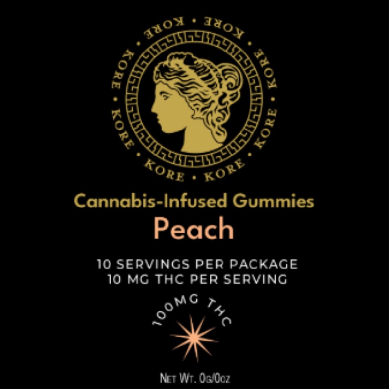 Photograph of product: Kore | Gummies | Peach | 10pk/100mg