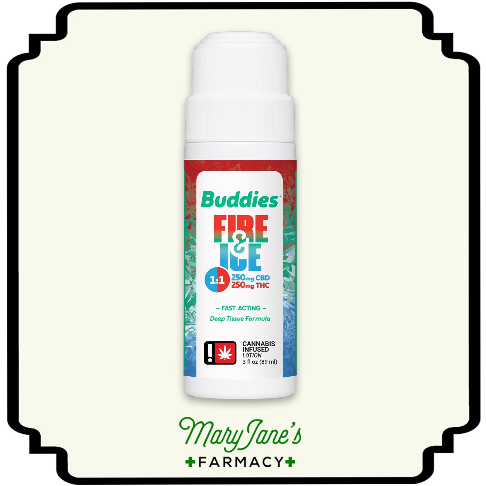 Photograph of product: Fire & Ice 1:1 Roll-On Lotion | 3oz