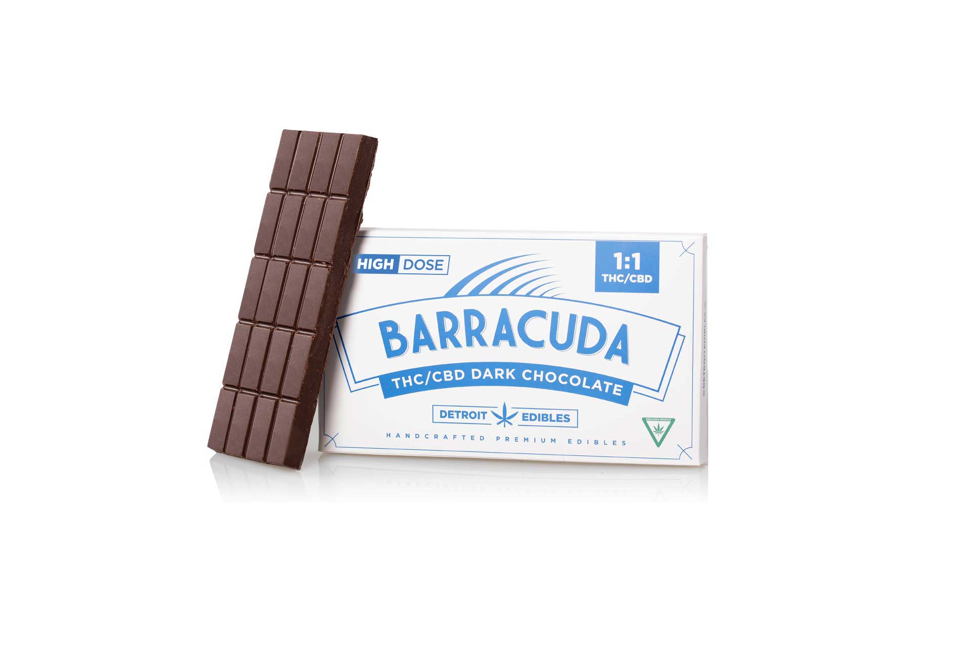 Photograph of product: Detroit Edible | 200mg Barracuda Bar | 1:1 Dark Chocolate