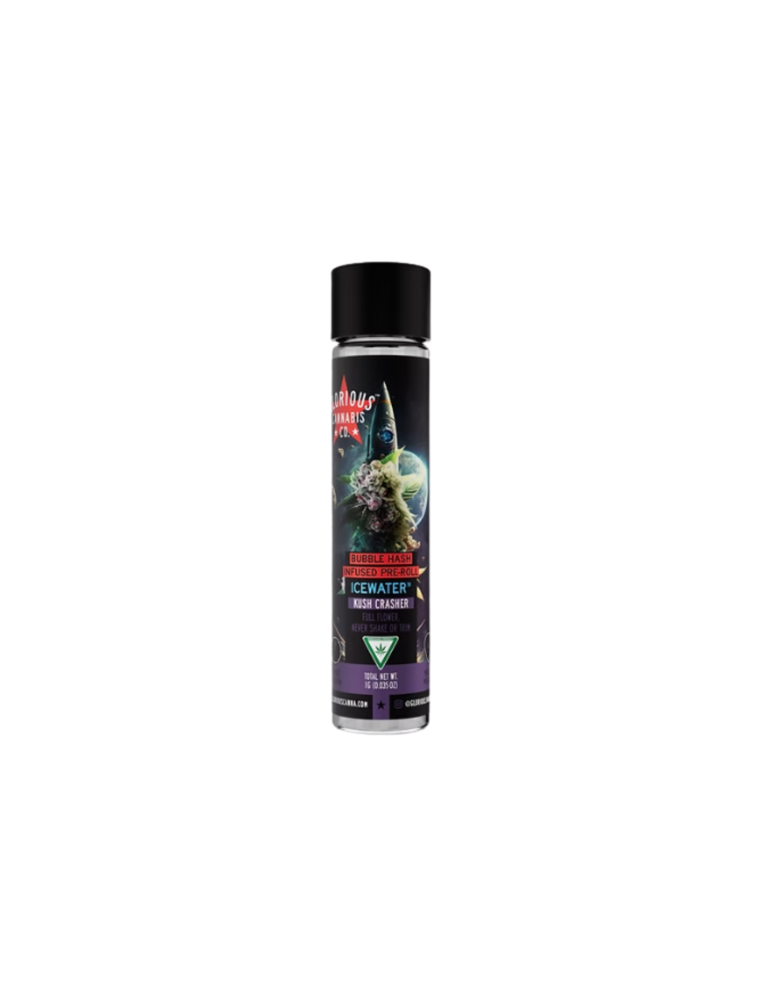 Photograph of product: GLORIOUS | KUSH CRASHER - ICEWATER au chocolat INFUSED PREROLL Oui'd-HYBRID