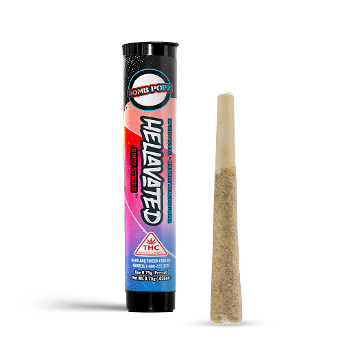 Photograph of product: 0.75g Bomb Popz Juicy Stickz Infused Pre-Roll