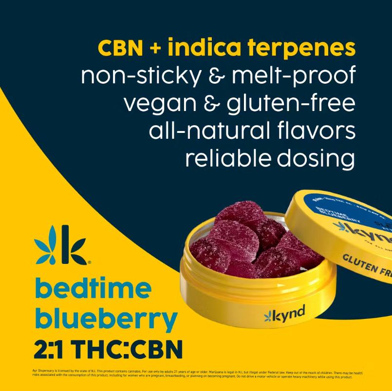 Photograph of product: Bedtime Blueberry (I) 2:1 TH-oui:CBN Gummies
