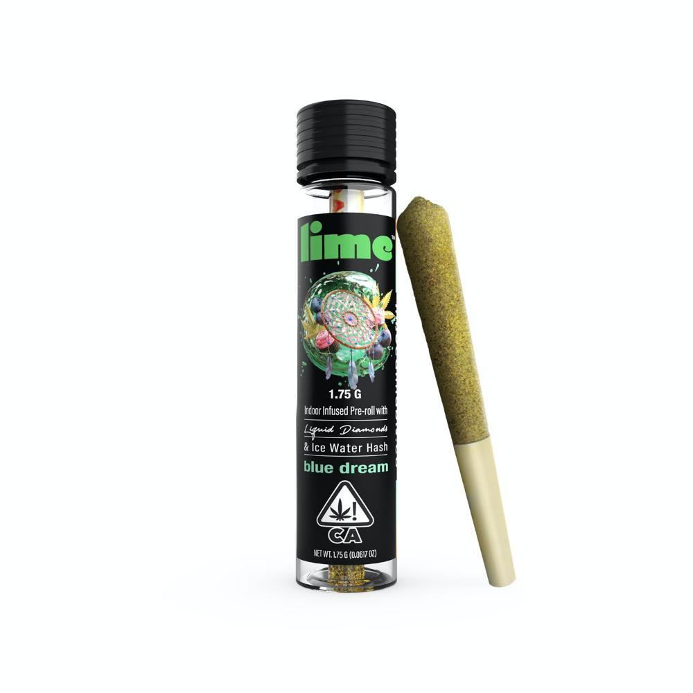 Photograph of product: Lime - Blue Dream Infused Preroll 1.75g
