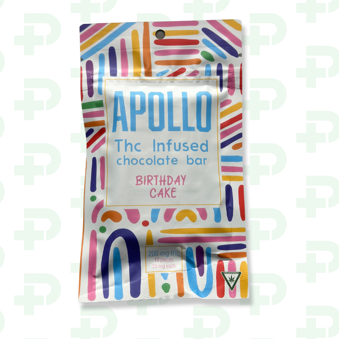 Photograph of product: Apollo - Chocolate Bar 200mg - Birthday Cake