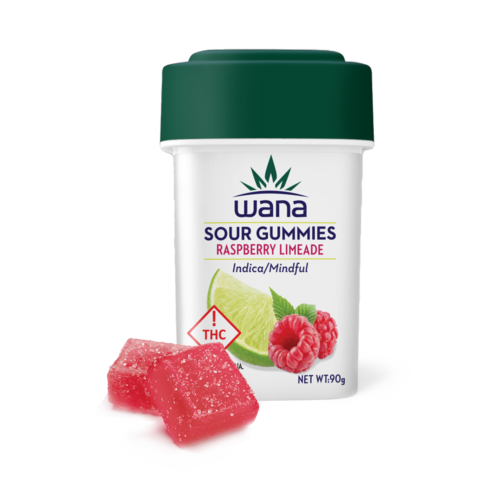 Photograph of product: Wana: Raspberry Limeade Indica Gummies