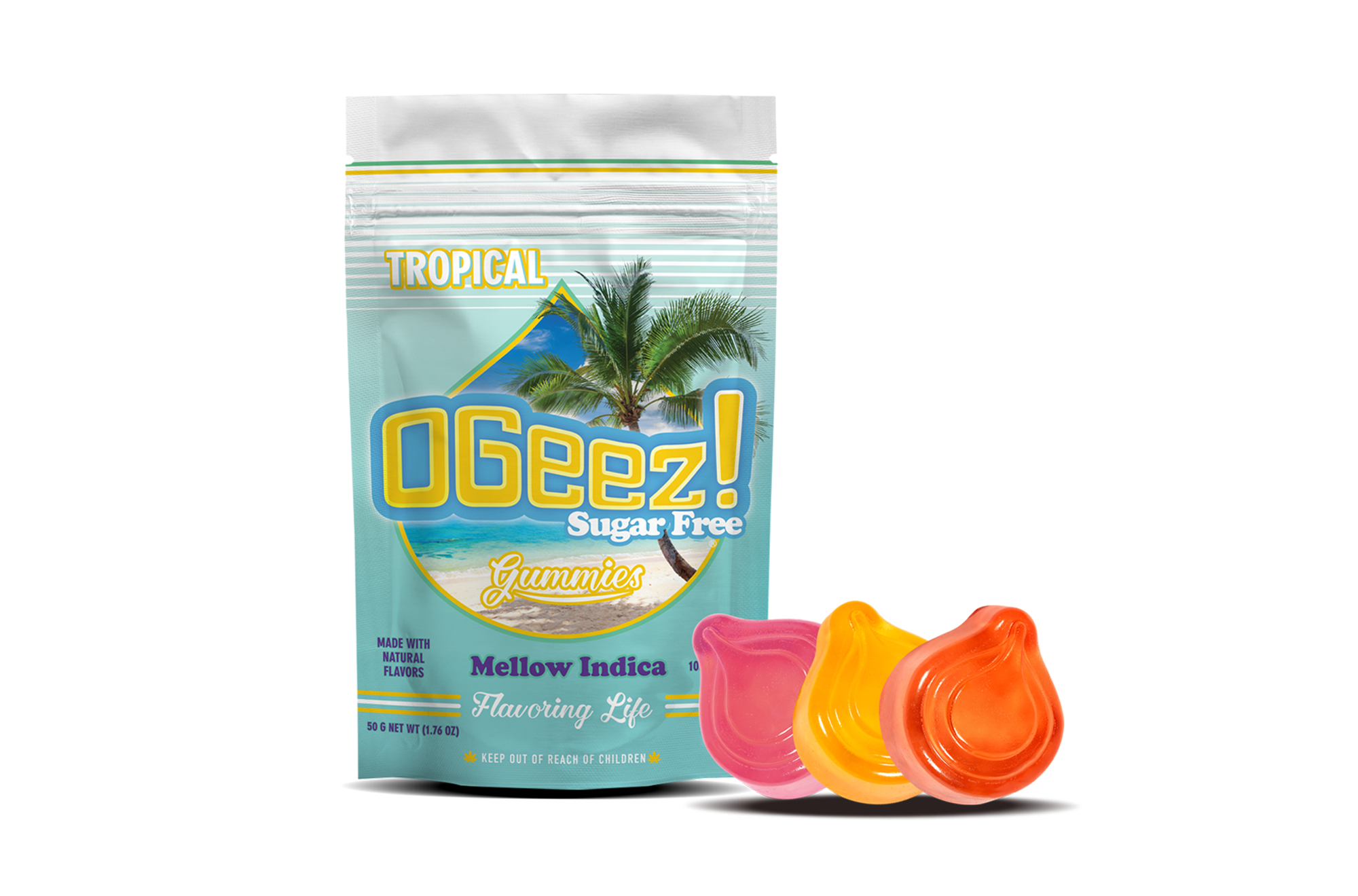 Photograph of product: Gummies | Sugar Free | Tropical (Oui'd) | 10 pk