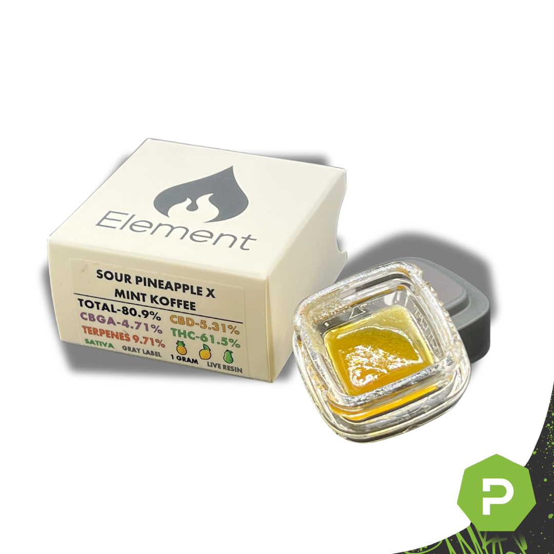 Photograph of product: Element Live Resin | Sour Pineapple x Mint Koffee