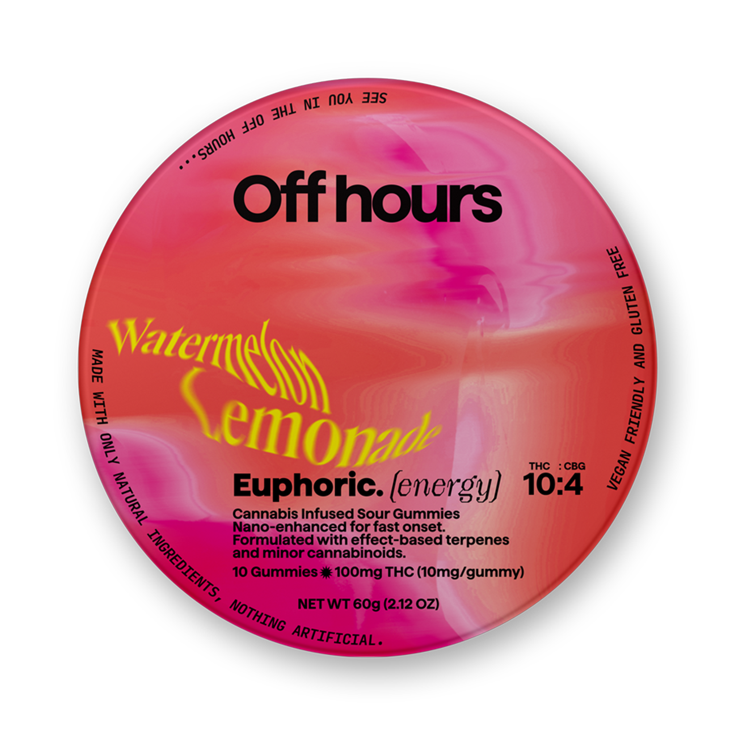 Photograph of product: Euphoric [Energy] 10-Pack Edibles 100mg - Watermelon Lemonade