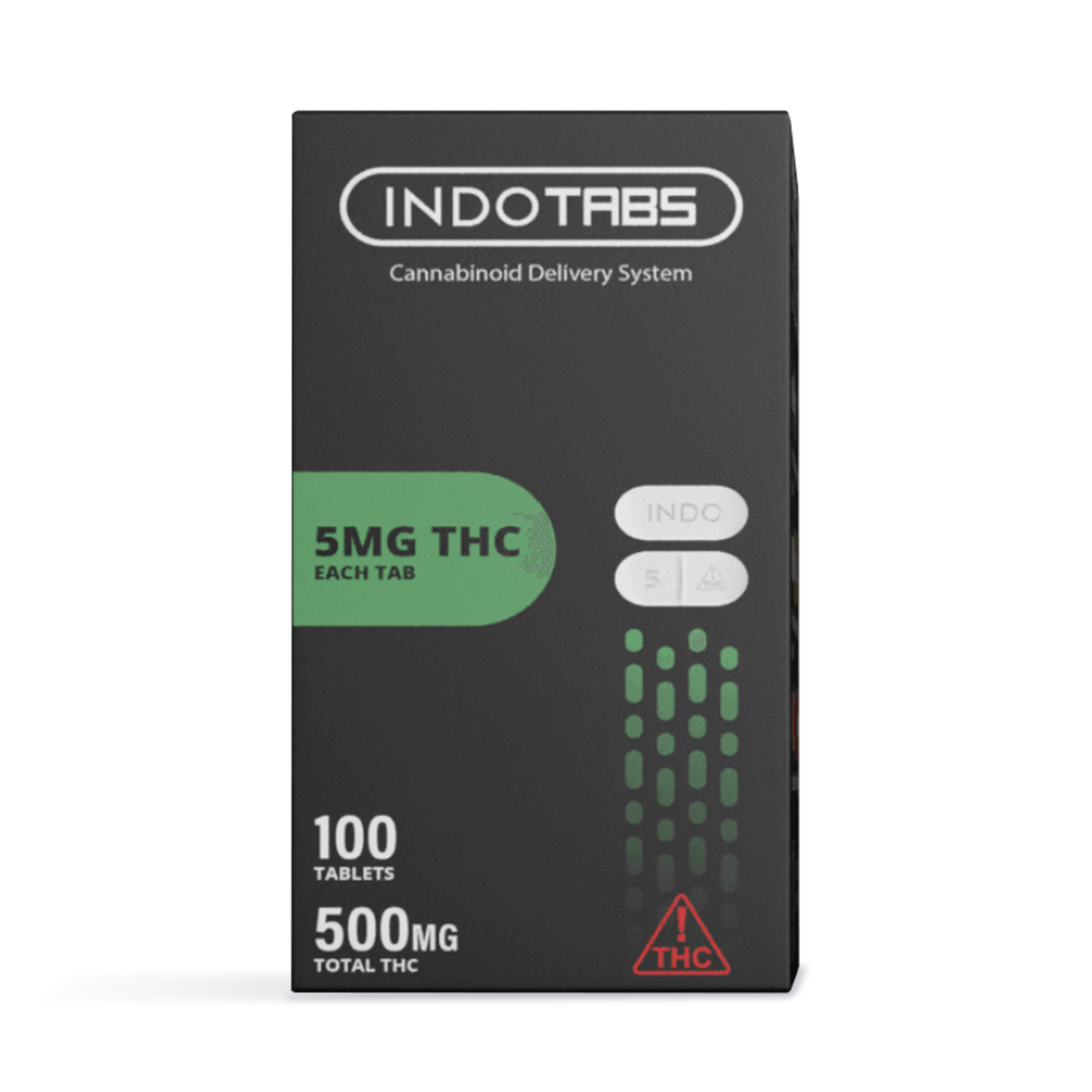 Photograph of product: Indotabs 5mg TH-oui Infused Tablet 100-pack