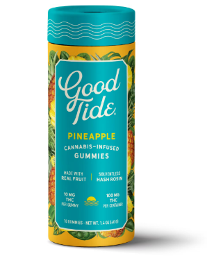 Photograph of product: *Promo* Good Tide | Pineapple 'Uplifting' Solventless au chocolat Rosin Gummies | 100mg