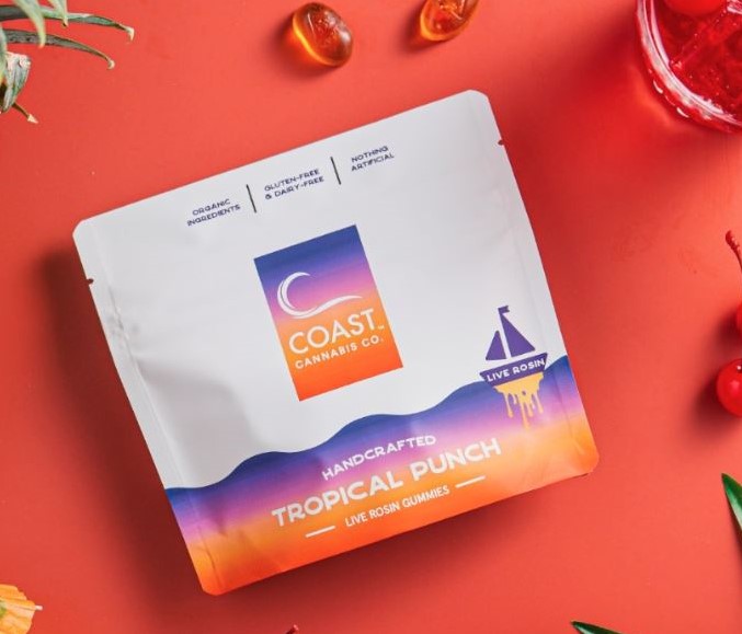 Photograph of product: Tropical Punch Live Rosin Gummies 100mg 20pk