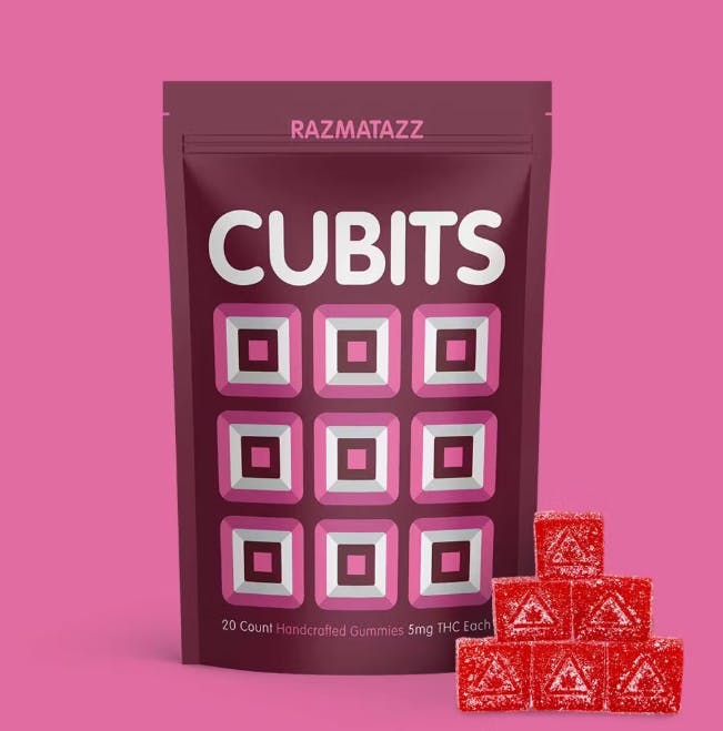 Photograph of product: Cubits - Razzmatazz - Gummies - 100mg