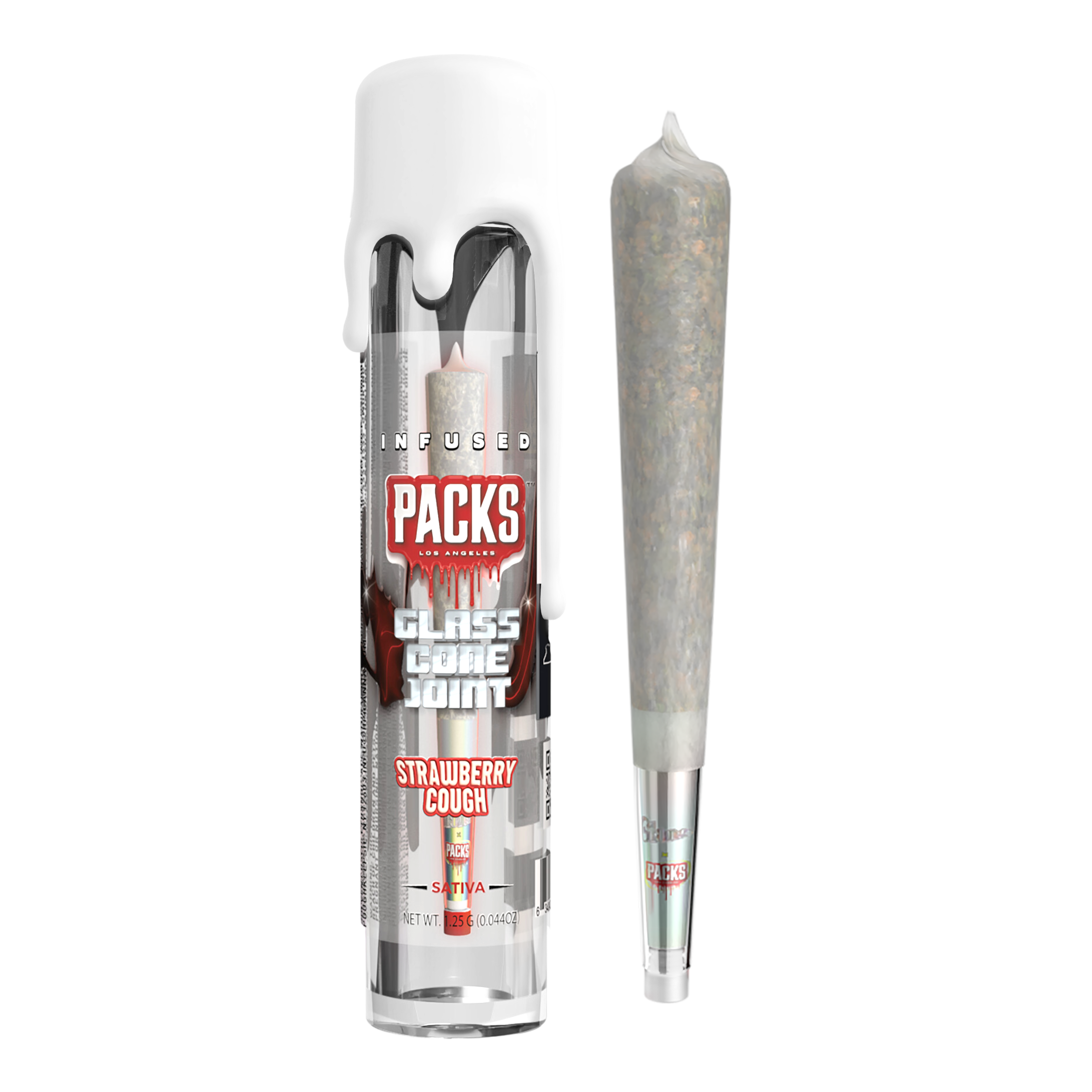 Photograph of product: STRAWBERRY COUGH | Packs Glones - Infused Glass Cone Joint | 1.25G
