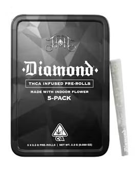 Photograph of product: 5pk Hardcore OG Diamond Infused Prerolls - Heavy Hitters