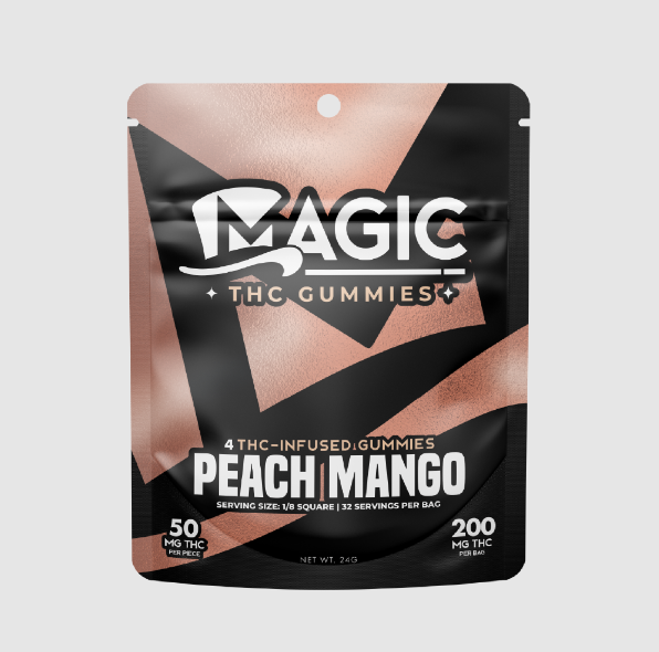 Photograph of product: Peach Mango | 50mg x 4pk | Magic Oui'd
