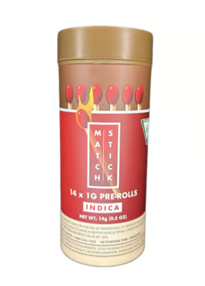 Photograph of product: Matchstick 14 Pack Pre Rolls - Garlic Mints