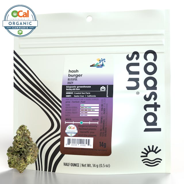 Photograph of product: Hash Burger - OCal Greenhouse Flower - 14g - 