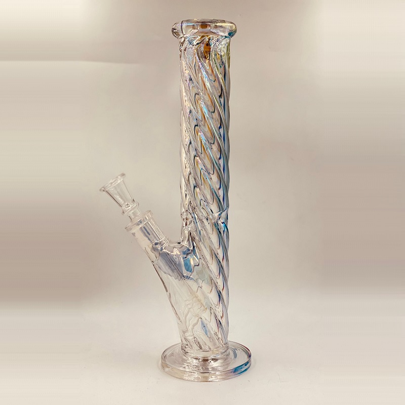 Photograph of product: 12" SirEEL | Twisted Iridized Straight Tube Bong