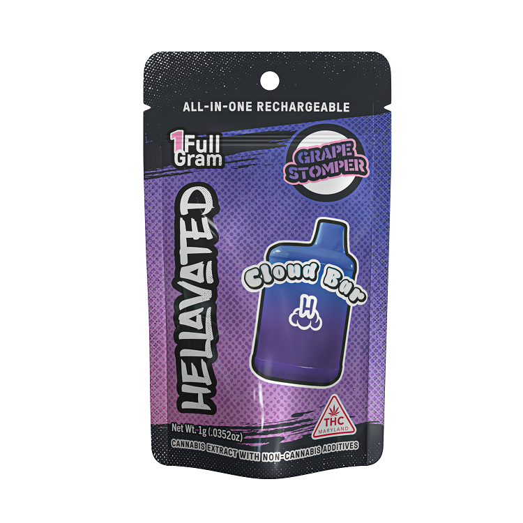Photograph of product: 1g Grape Stomper "Cloud Bar" All-in-One