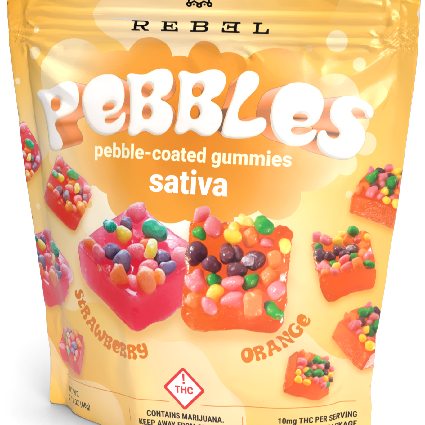 Photograph of product: Pebbles - Pebble Coated Gummies-Oui'd-100mg