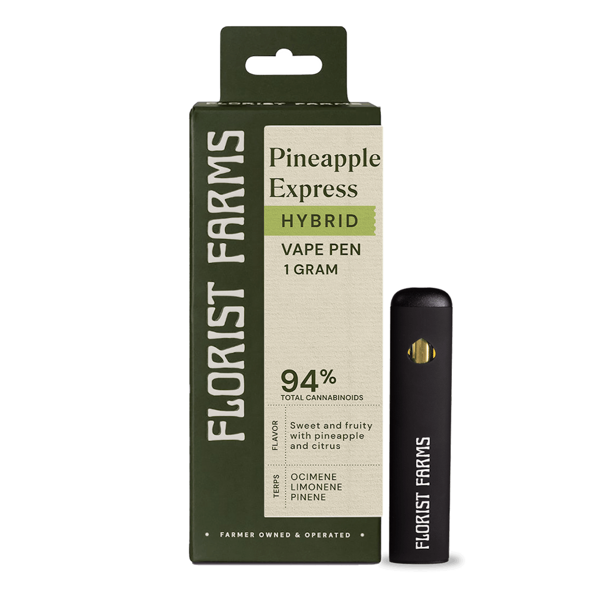 Photograph of product: Florist Farms | Pineapple Express | AIO Vape | 1g | Hybrid