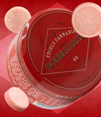 Photograph of product: Fast Acting Strawberry Cheesecake RSO Chocolates 5mg 20pk