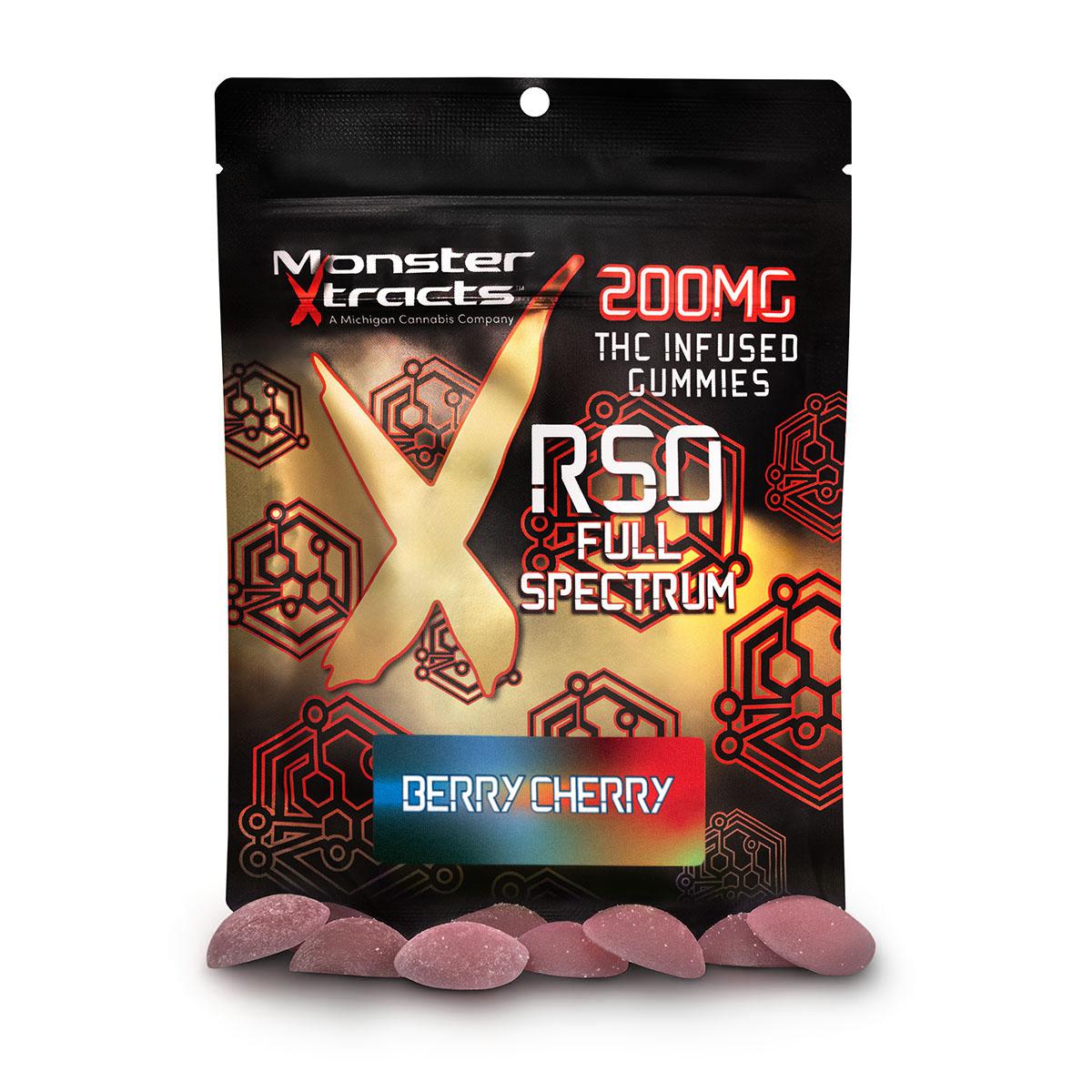 Photograph of product: Monster X | Berry Cherry RSO | 200mg Gummies