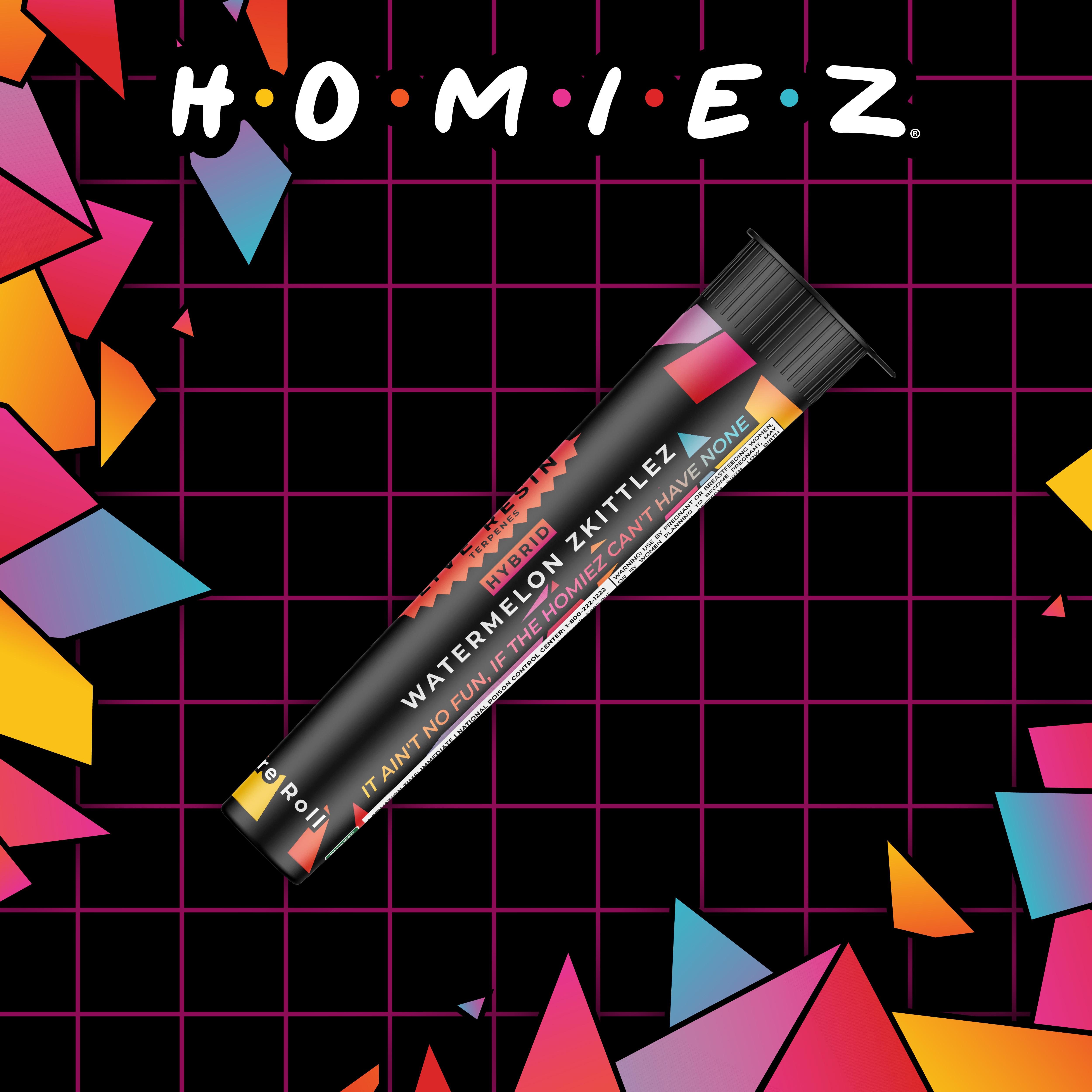 Photograph of product: Homiez - Watermelon Zkittlez 1.3G Infused Pre-Roll