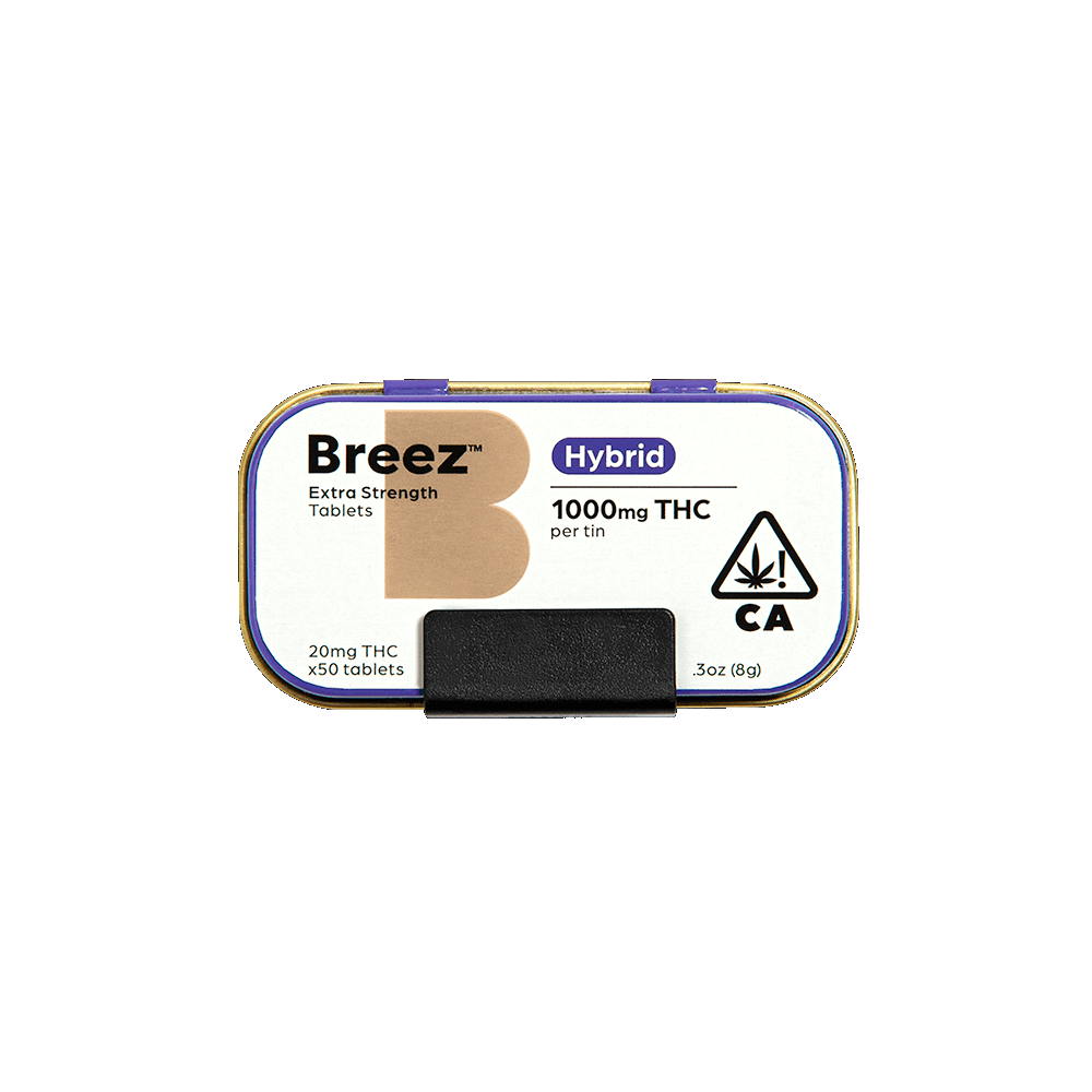 Photograph of product: CBD RECOVERY EXTRA-STRENGTH TABLETS TIN - BREEZ