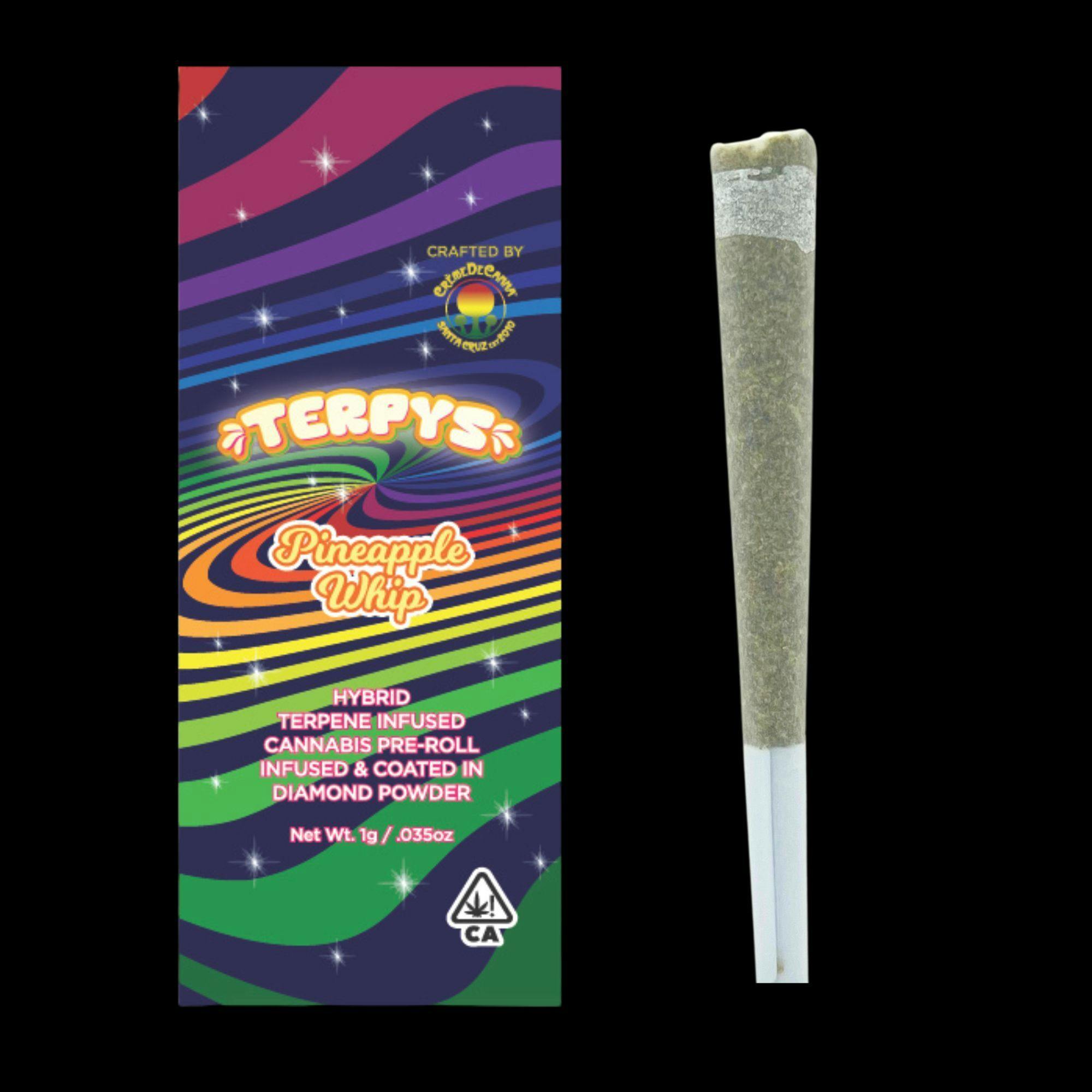 Photograph of product: Creme De Canna | Pineapple Whip | Terpys Diamond Infused Pre Roll | 1g 