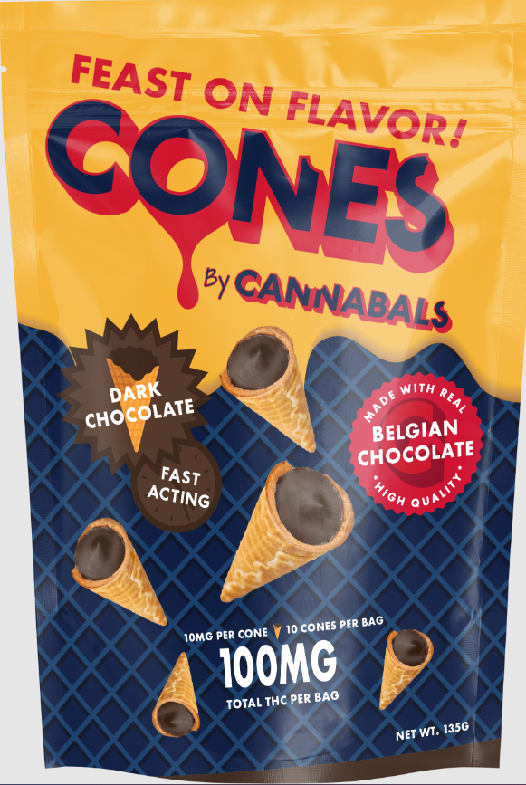 Photograph of product: Cannabals CONES | Dark Chocolate | 10mg Cone | 10-pk (100mg)