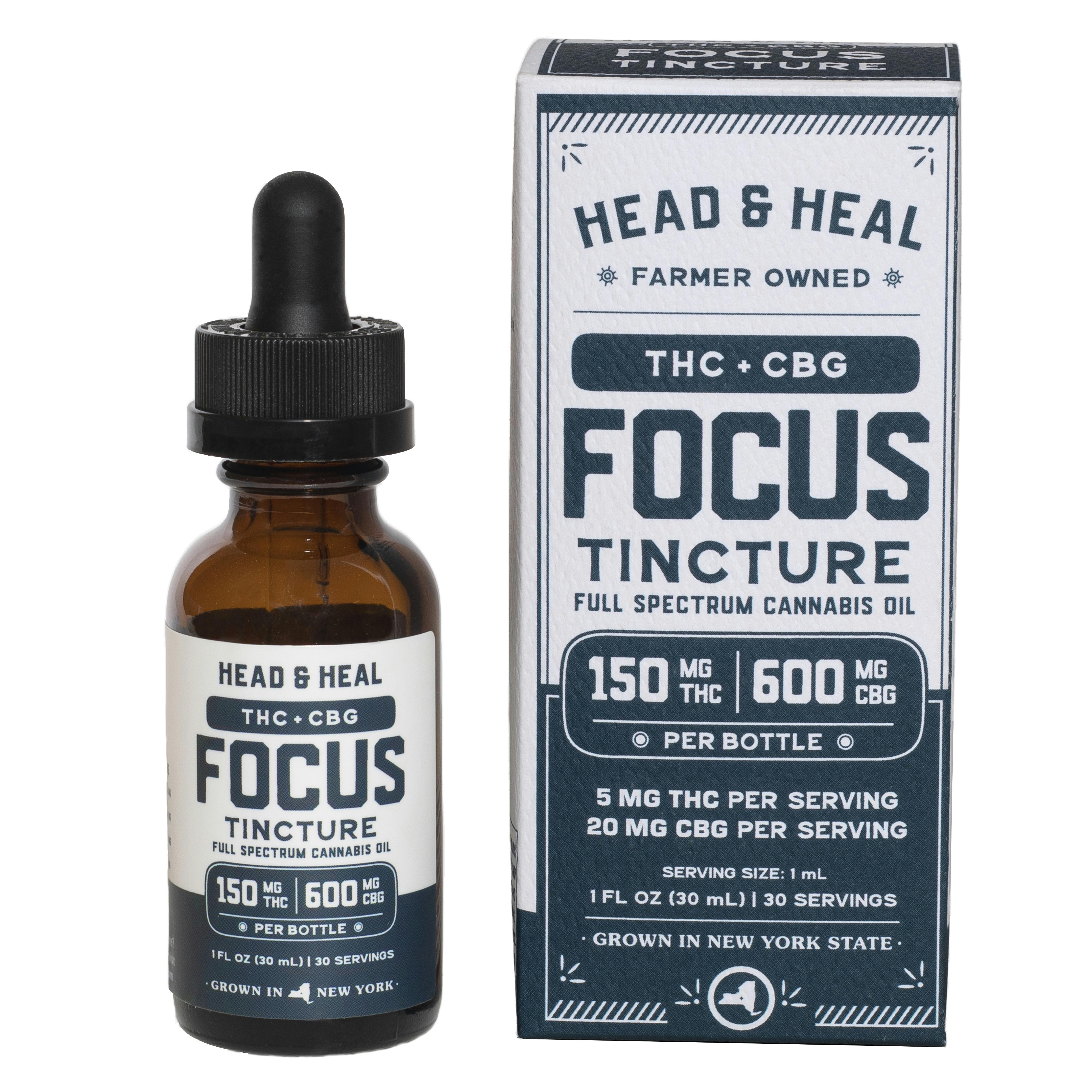 Photograph of product: Head & Heal - Focus 1:4 TH-oui:CBG Tincture Drops - 150mg