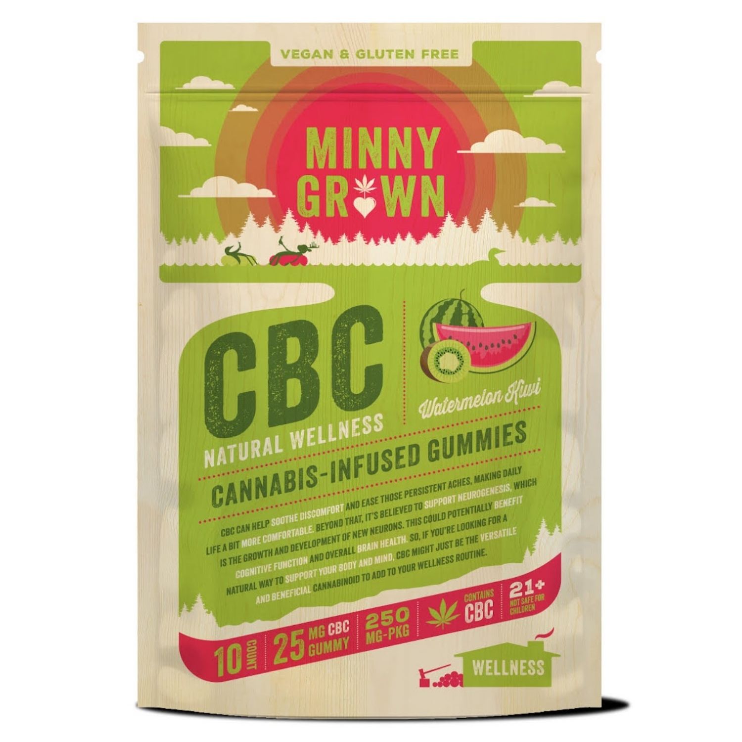 Photograph of product: CBC Gummies Watermelon Kiwi by Minny Grown
