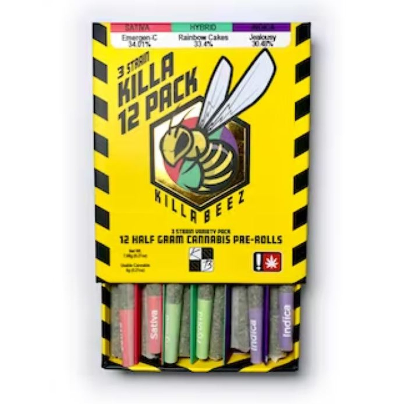 Photograph of product: pack KILLA BEEZ Variety 12 pack prerolls