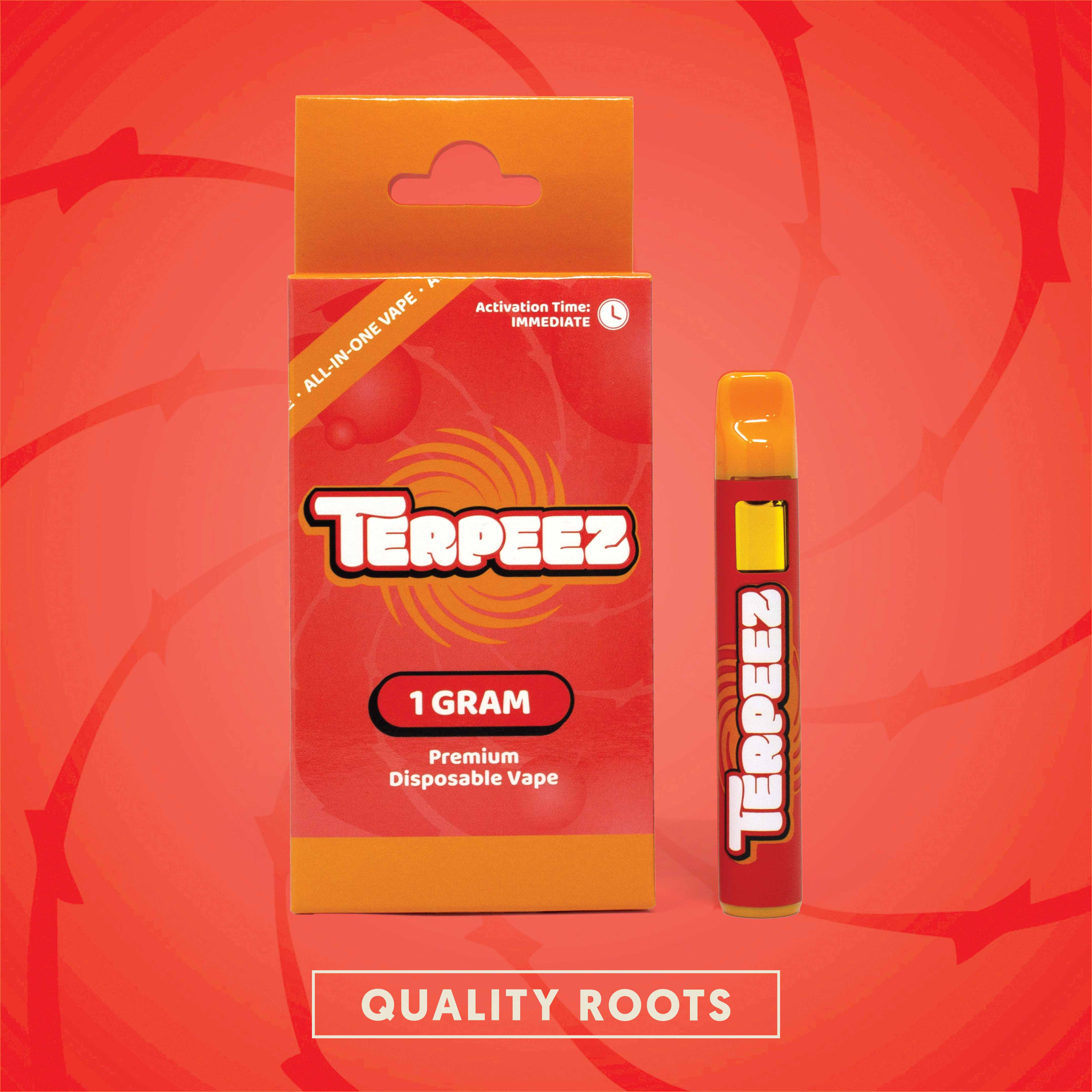 Photograph of product: Terpeez - Sour Tangie Live Resin Disposable 1g