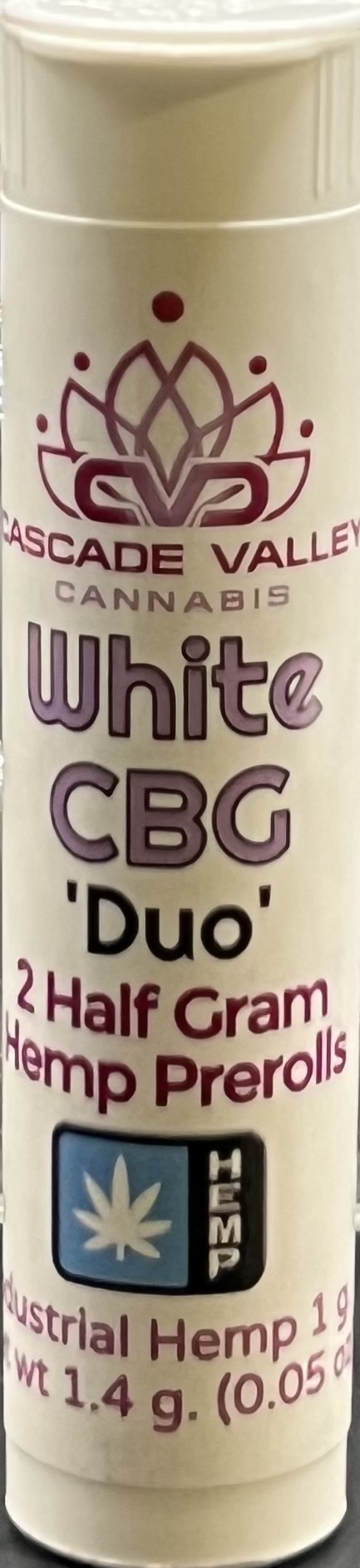 Photograph of product: Cascade Valley Oui'd White CBG Hemp Pre-Roll Duo Pack