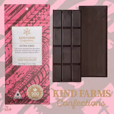 Photograph of product: Kind Farms | Extra Dark Chocolate Bar 200mg