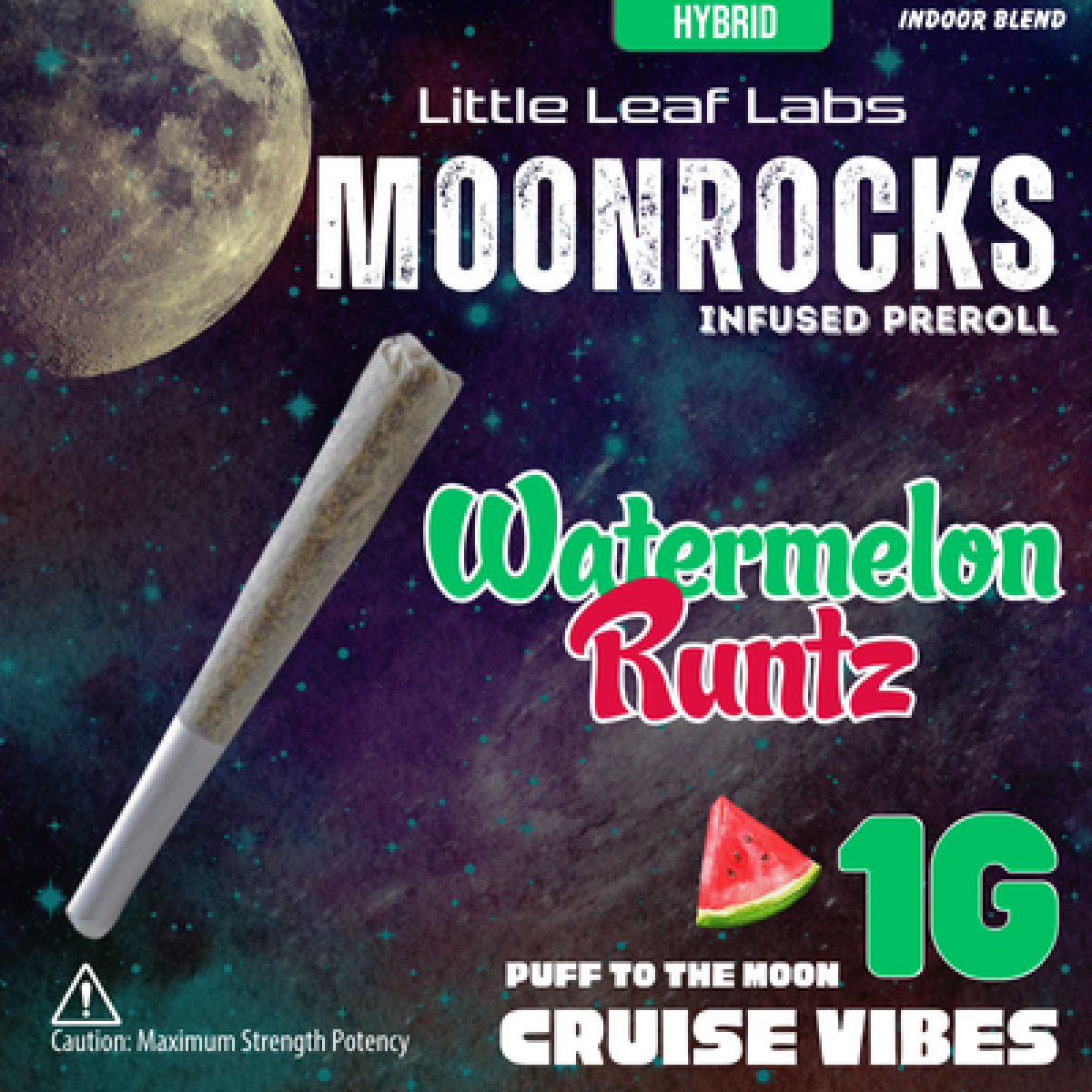 Photograph of product: Watermelon Runtz | Moonrock - Puff To The Moon 1g Pre-Roll (Infused)