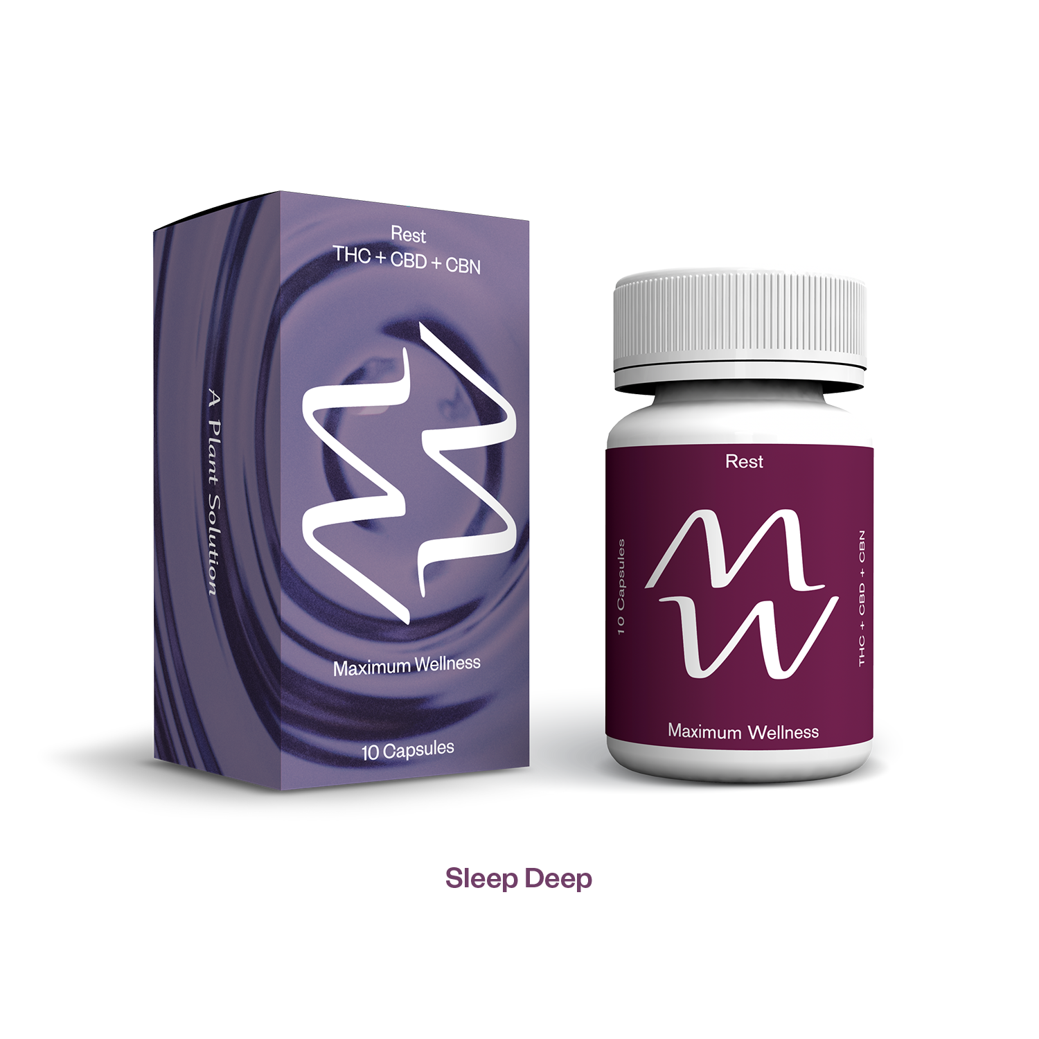 Photograph of Product: REST: 10 x 25mg (2:1:2 CBN:CBD:THC) Capsules