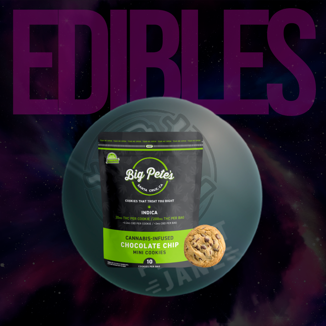 Photograph of product: Big Petes Treats - 200mg Cookies - 10pk - Chocolate Chip Oui'd