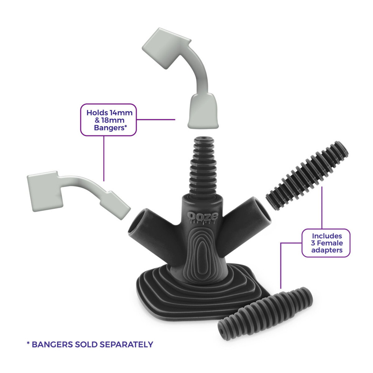 Photograph of product: Banger Stand | OOZE | Silicone Hanger | Aqua Teal