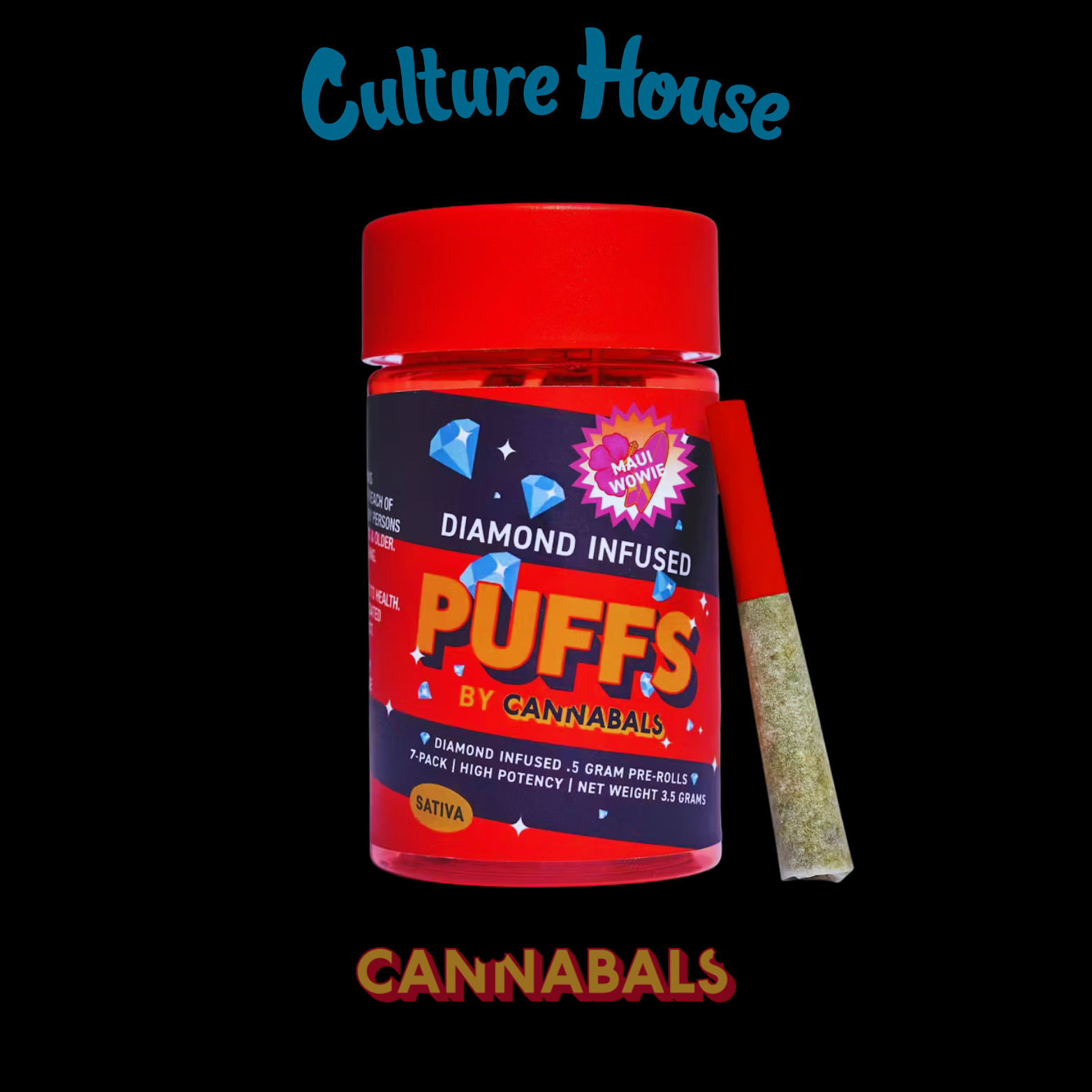 Photograph of product: Cannabals | Puffs | Maui Wowie Pre-Roll 7PK