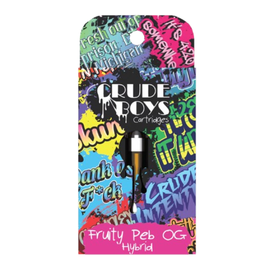 Photograph of product: VP - 1g Fruity Peb OG Hybrid Vape Cartridge - Crude Boys