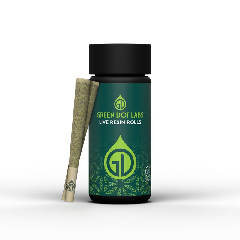 Photograph of product: Green Dot Labs Picasso + Picasso Live Resin Rolls 5 Pack Joints 2.5g