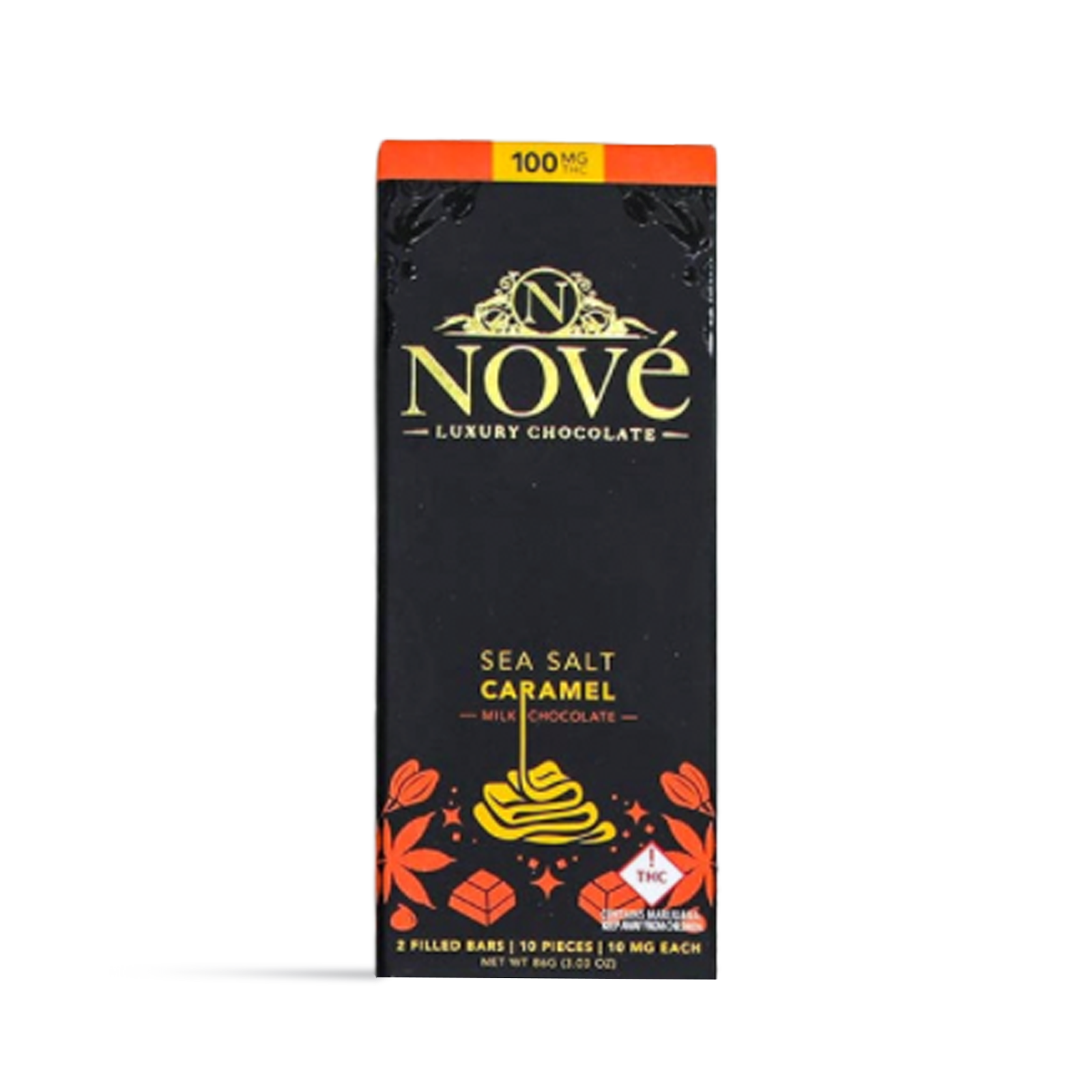Photograph of product: Sea Salt Caramel Filled Luxury Milk Chocolate Bar | 100mg