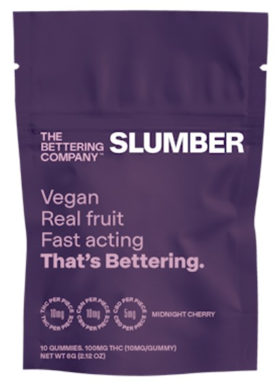 Photograph of product: The Bettering Company | Slumber | Midnight Cherry | Oui'd | 100MG | Gummies