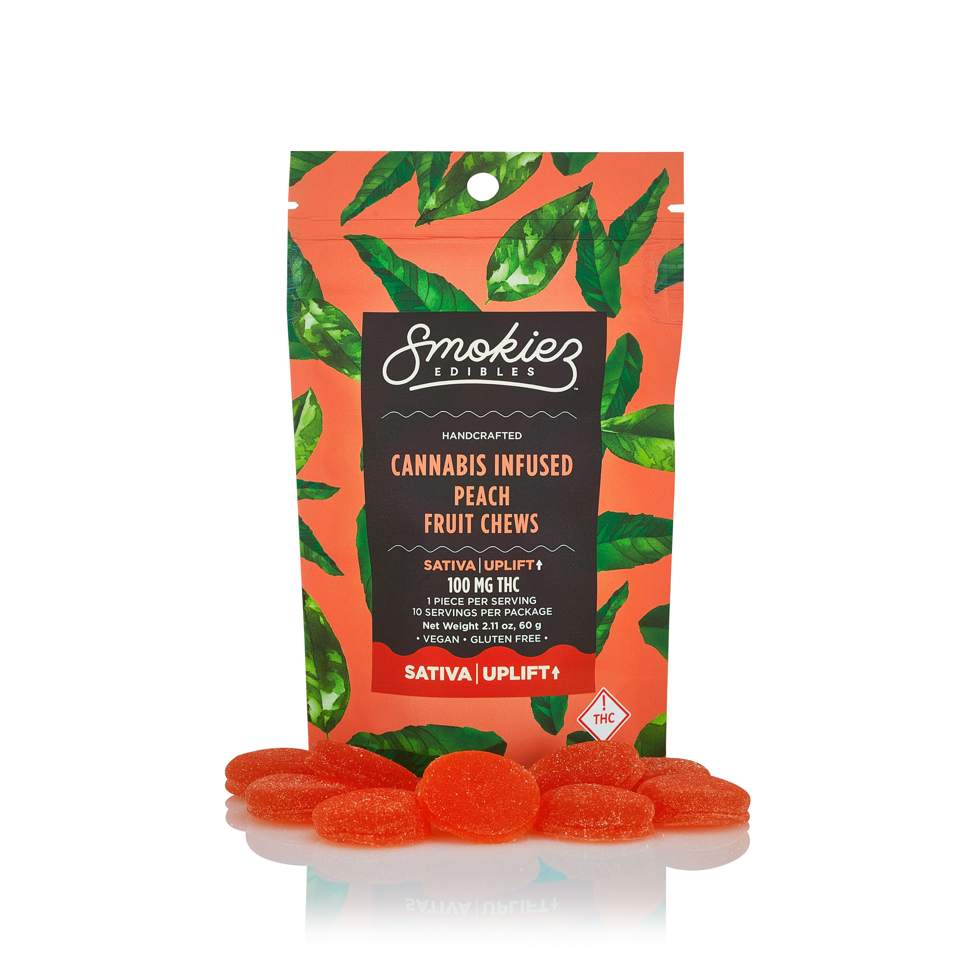 Photograph of product: Smokiez - Gummies Peach 10pk - 100mg