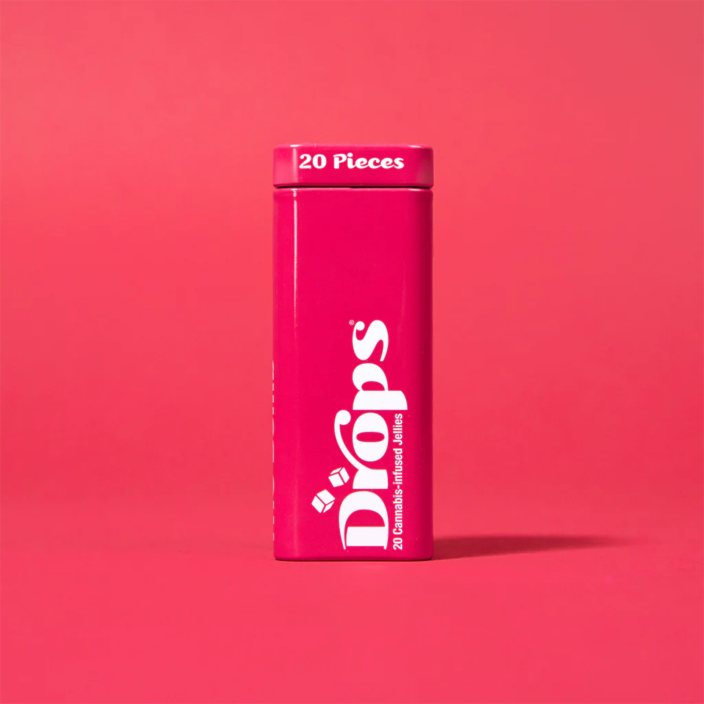 Photograph of product: Drops - Raspberry 1:2 CBD (SH) - 2.5mg CBD:5mg TH-oui - Rosin Edible - 20pk