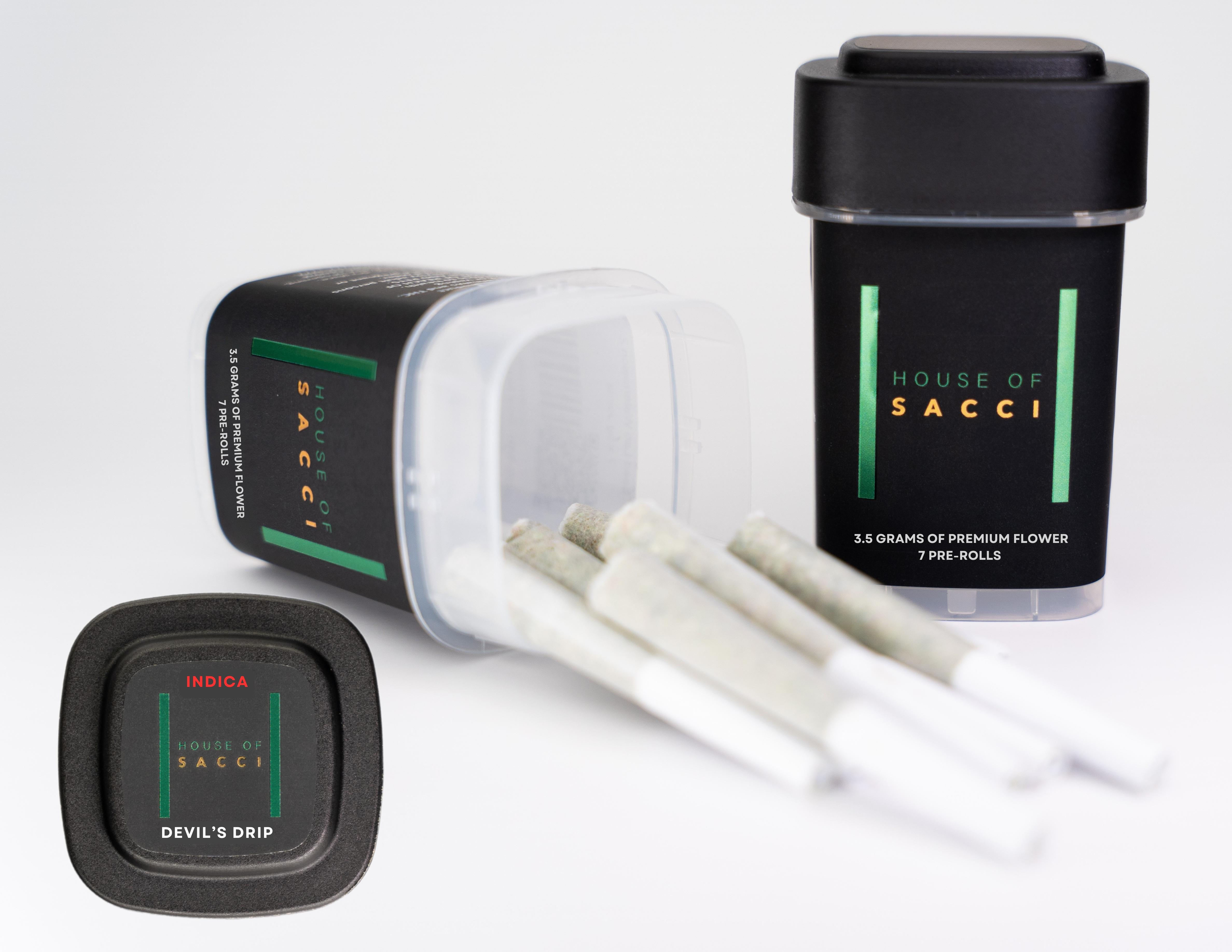 Photograph of product: Devil's Drip | 0.5g Pre-roll 7-pack