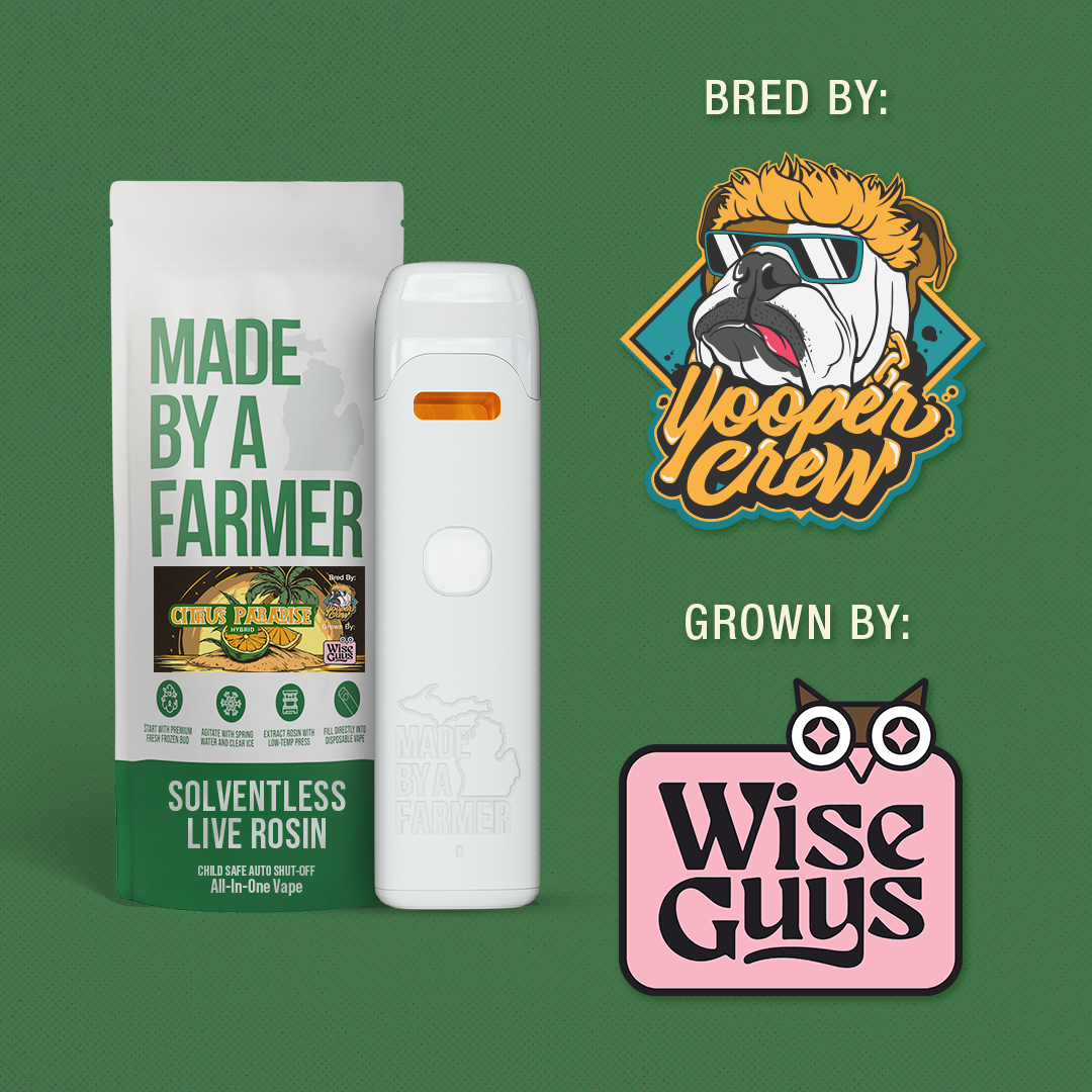 Photograph of product: MBAF x Wise Guy Farms | Citrus Paradise | 1G Live Rosin Vape